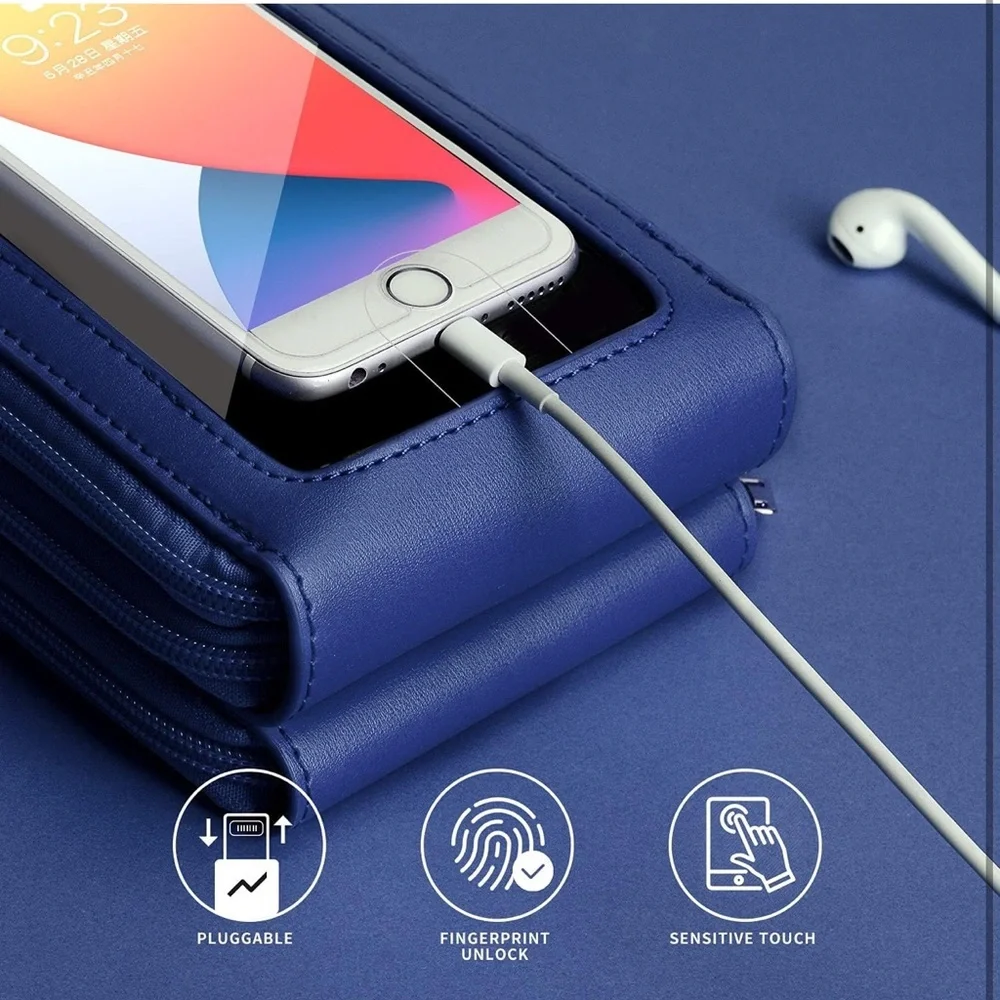 Navy Blue Phone Wallet Case